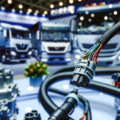 DALL·E 2024-05-28 09.28.10 - An automotive and industrial setting with a focus on high-quality wiring harnesses. The image shows a close-up of a durable wiring harness connecting .jpg